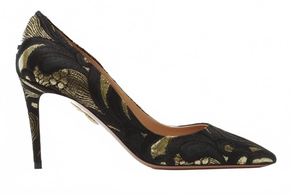 NEW AQUAZZURA women's simply irresistible pump in black/gold